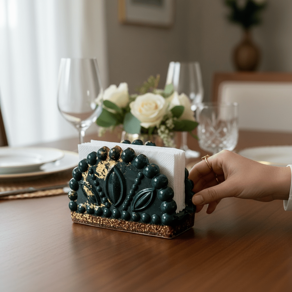 Porte serviettes de table base sable doré - Créations Joha