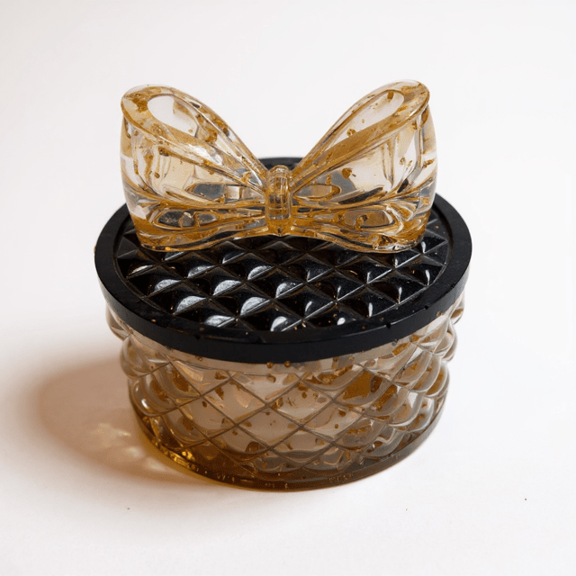 Coffret boucle avec intégration de feuilles métalliques - Créations Joha