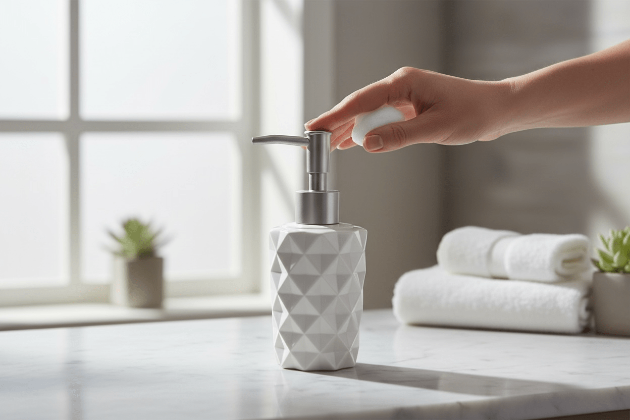 Pompe savon à main de couleur unie - Créations Joha