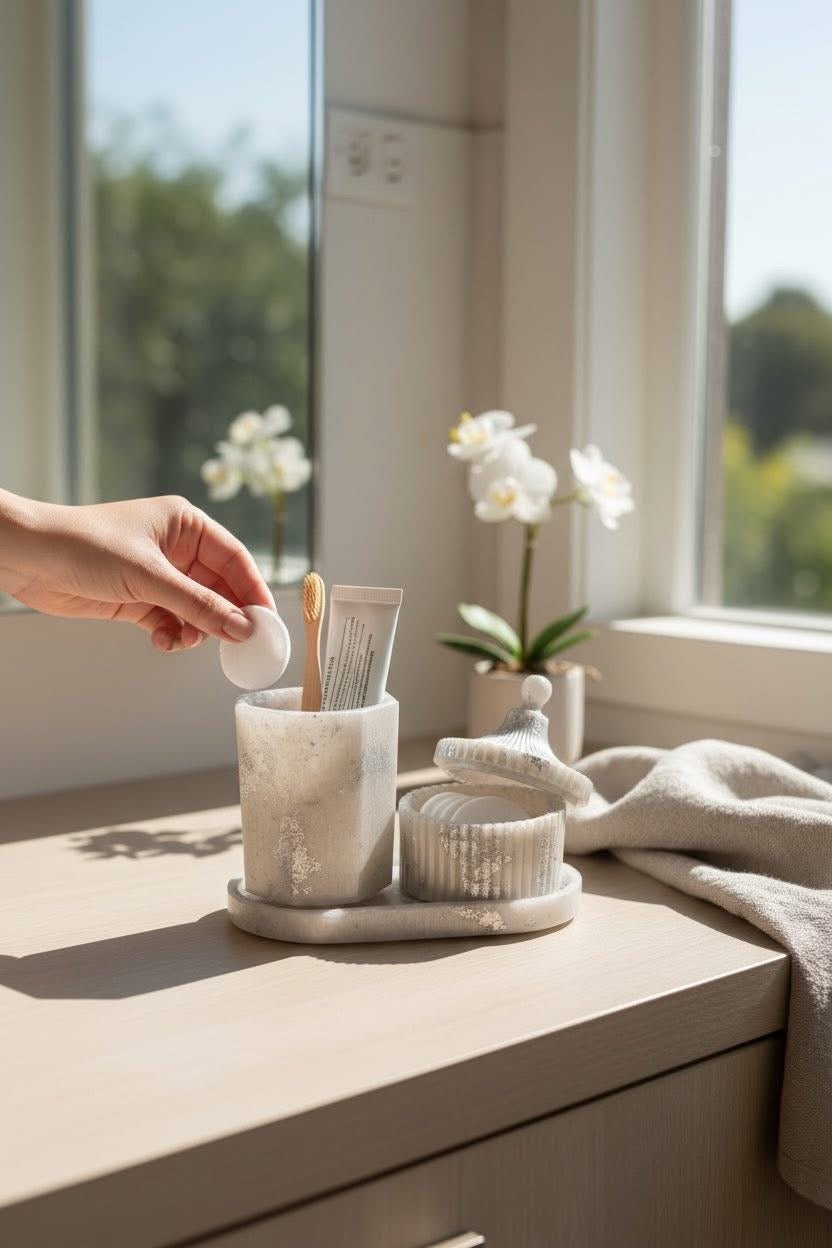 Ensemble coffret pour salle de bain ou le bureau - Créations Joha
