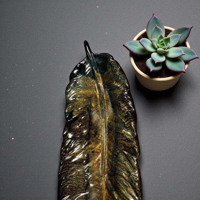 Vide - poche en forme de feuille marbré - Créations Joha