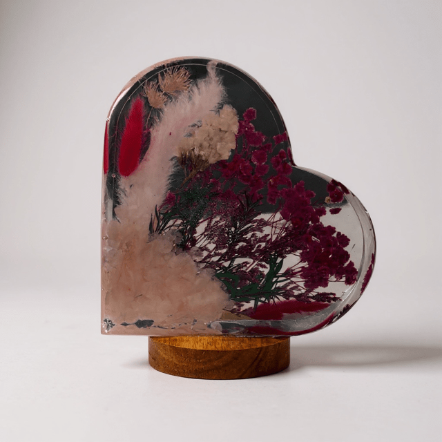 Lampe florale coeur - Créations Joha