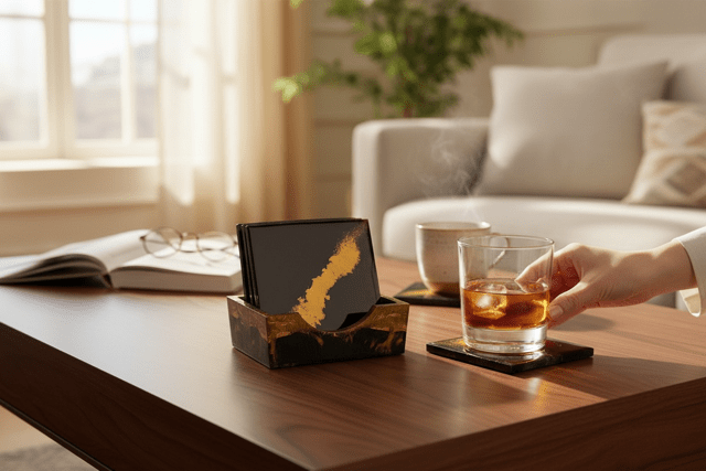 Sous - verre avec socle de rangement - Créations Joha