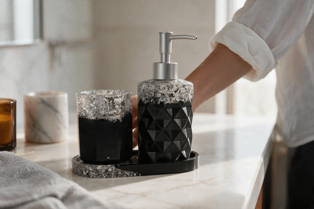 Ensemble 3 pièces distributeur de savon à main - Créations Joha